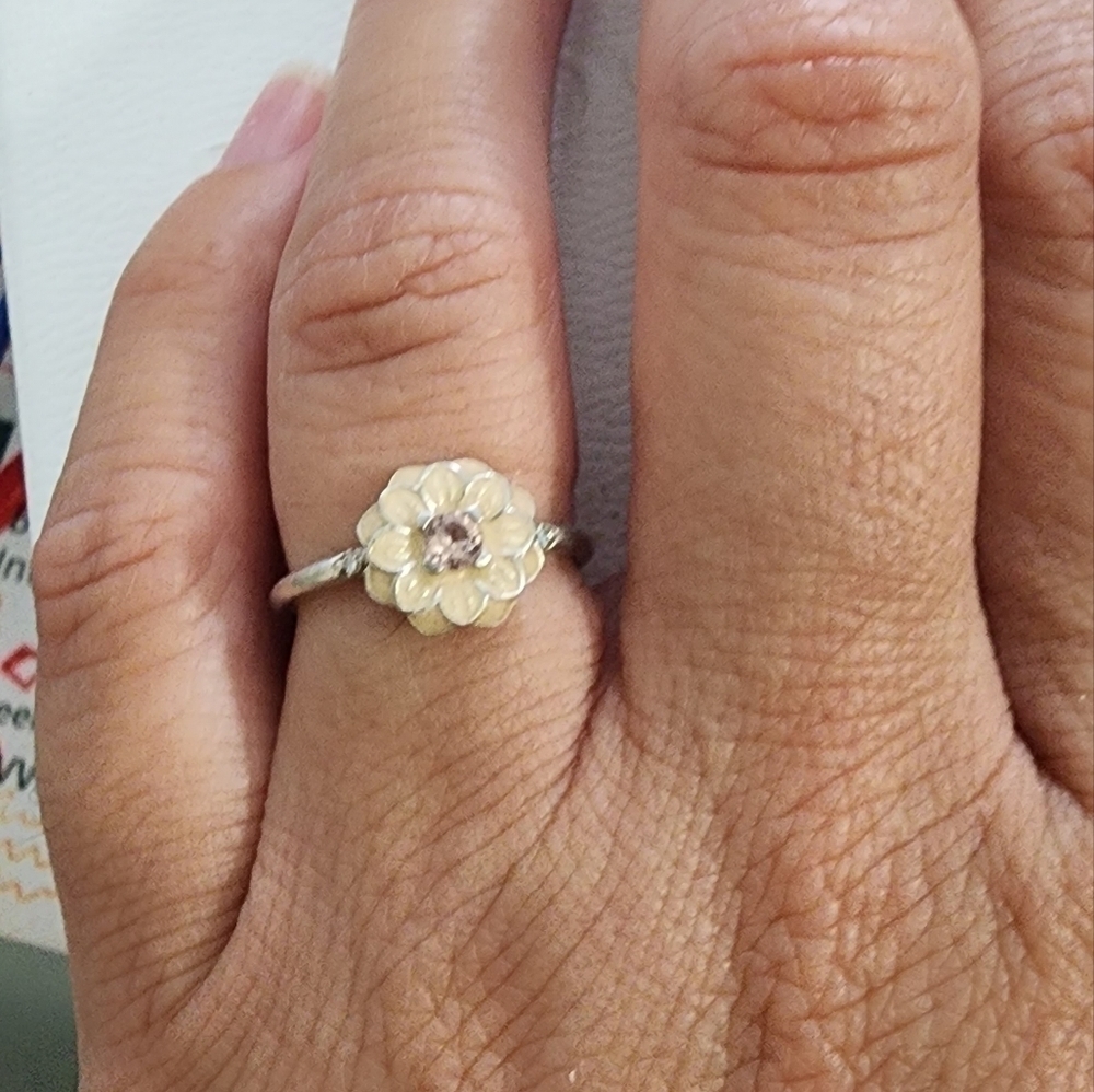 Pandora BLOOMING DAHLIA RING ENAMEL CZ SIZE 48 - Picture 3 of 8